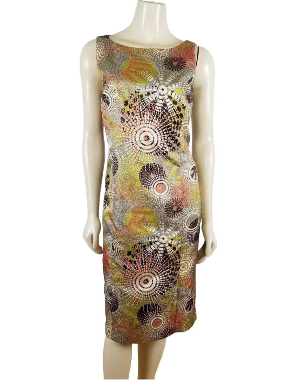 BIGIO COLLECTION sleeveless Sheath multi-colored geometric glitter dress size 10